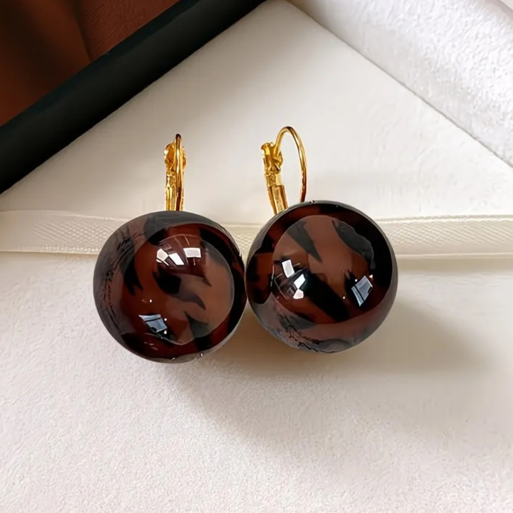 Gold Tortoiseshell Hoop Earrings
